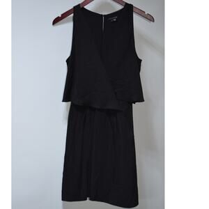 Theory Black Silk Layered V-Neck Sleeveless Dress Size 2